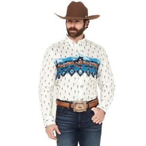 Rank 45 Gavin Border Print Western Shirt Men's XL Paisley Aztec Southwestern NEW